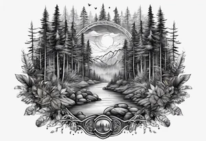 Wild forest for a chest tattoo tattoo idea