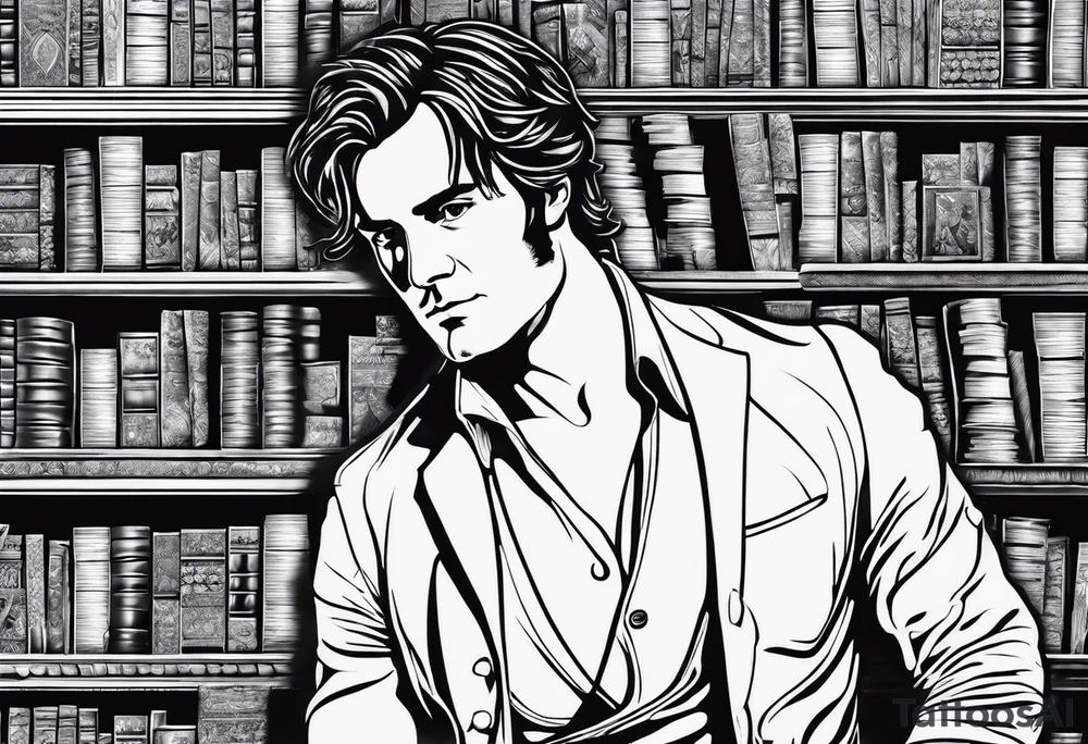 Mr. Darcy, book stacks tattoo idea