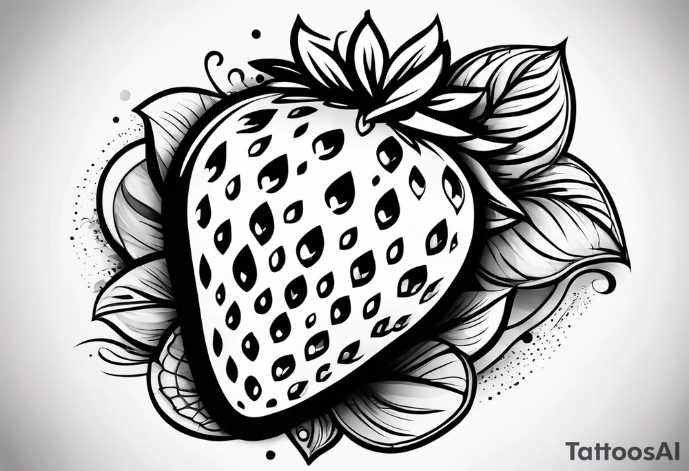 A Single Strawberry tattoo idea