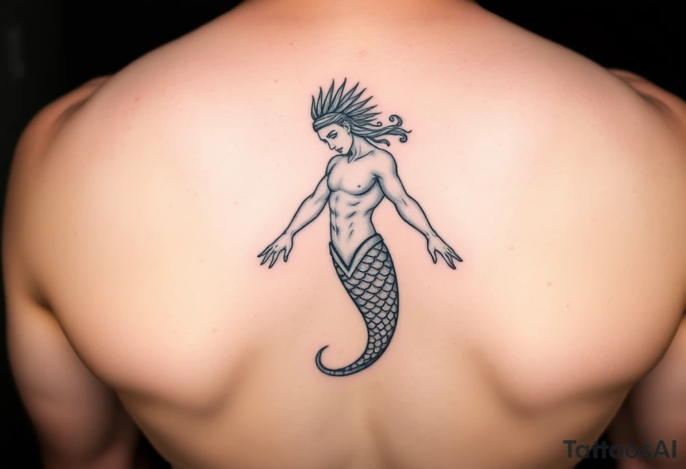 ethereal merman tattoo idea