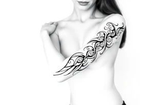 tribal pattern
and bands celtic black and white shading full sleeve simple tattoo idea