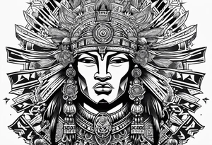 Inca sun pictured as a male figure tattoo idea