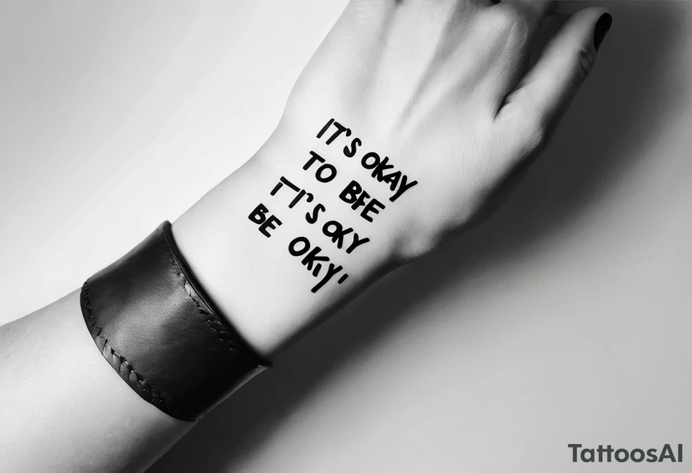 Phrase "It's okay not to be okay" on the arm below the forearm tattoo idea