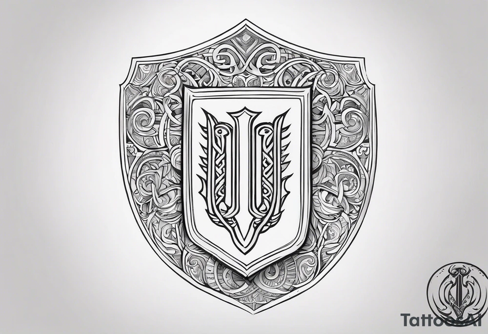 Valhalla viking gods shield tattoo idea