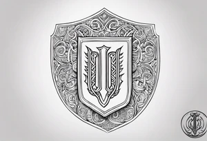 Valhalla viking gods shield tattoo idea