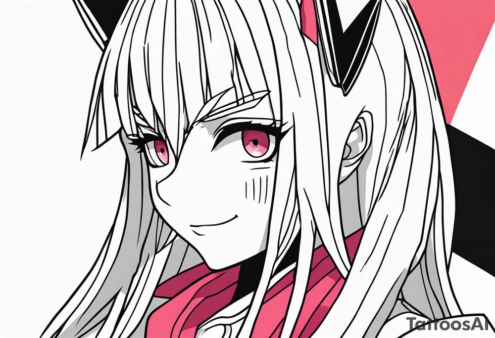 Zero two anime character tattoo idea