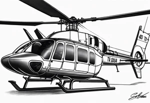 a bell 407 helicopter with the name T. Sousa on it. tattoo idea