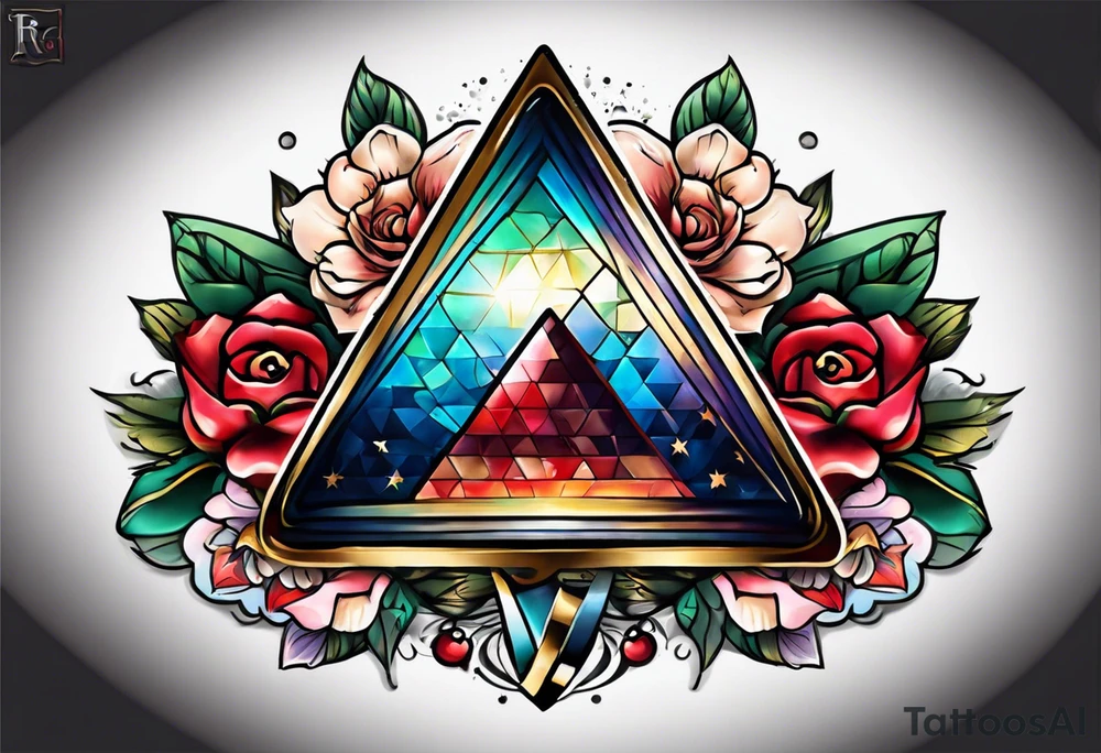 Triangle flag box tattoo idea
