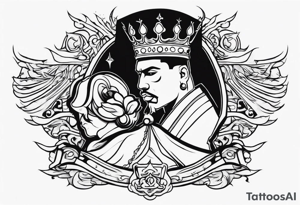 King Saez across the back tattoo idea