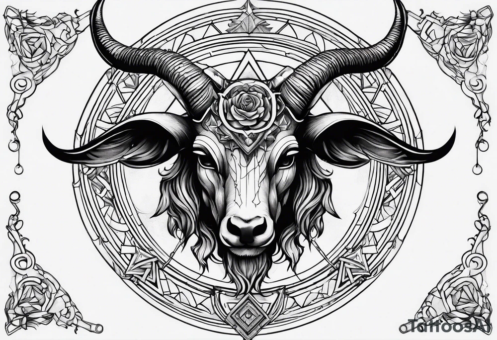 Dark, baphomet, dead tattoo idea