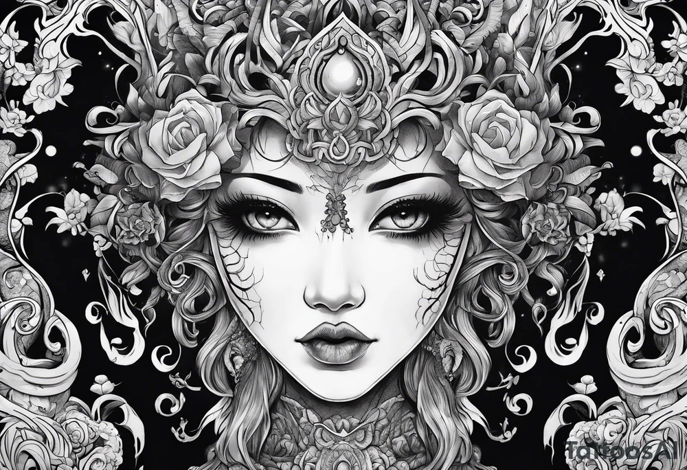 Beautiful body horror tattoo idea