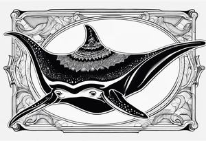 psychadelic manta ray tattoo idea