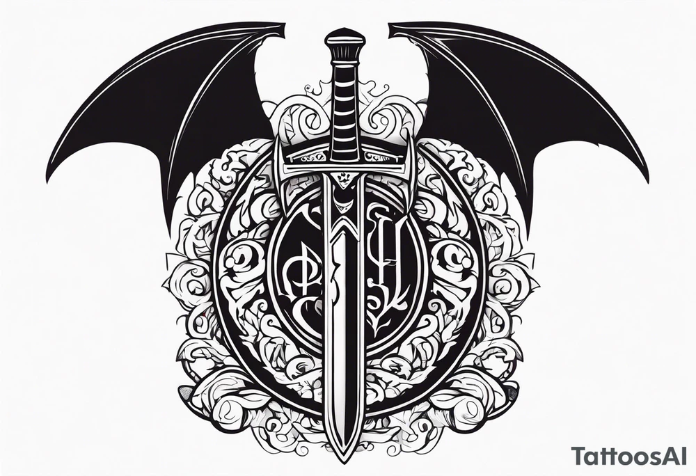 Valhalla death 
prayer sword dragon head axe tattoo idea