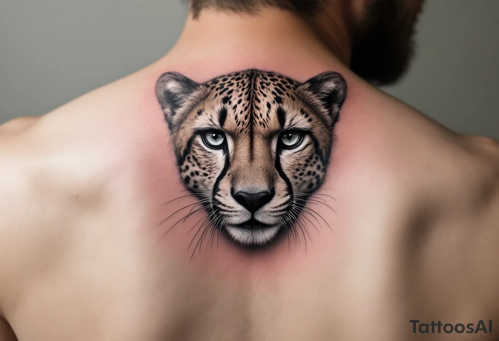 realistic cheetah tattoo idea