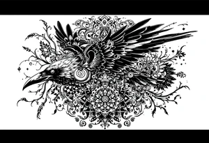 Mandala  raven tattoo idea