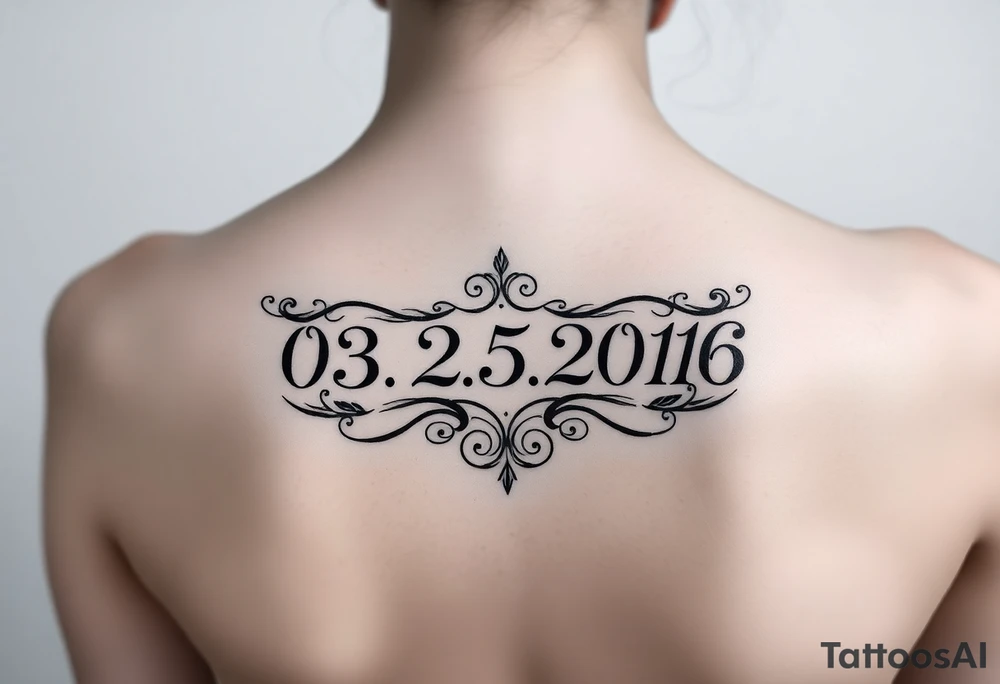Roman numerals with the date as 03.25.2016 tattoo idea