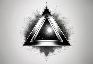 triangle prism glass dispersing a photon into colorful rays tattoo idea