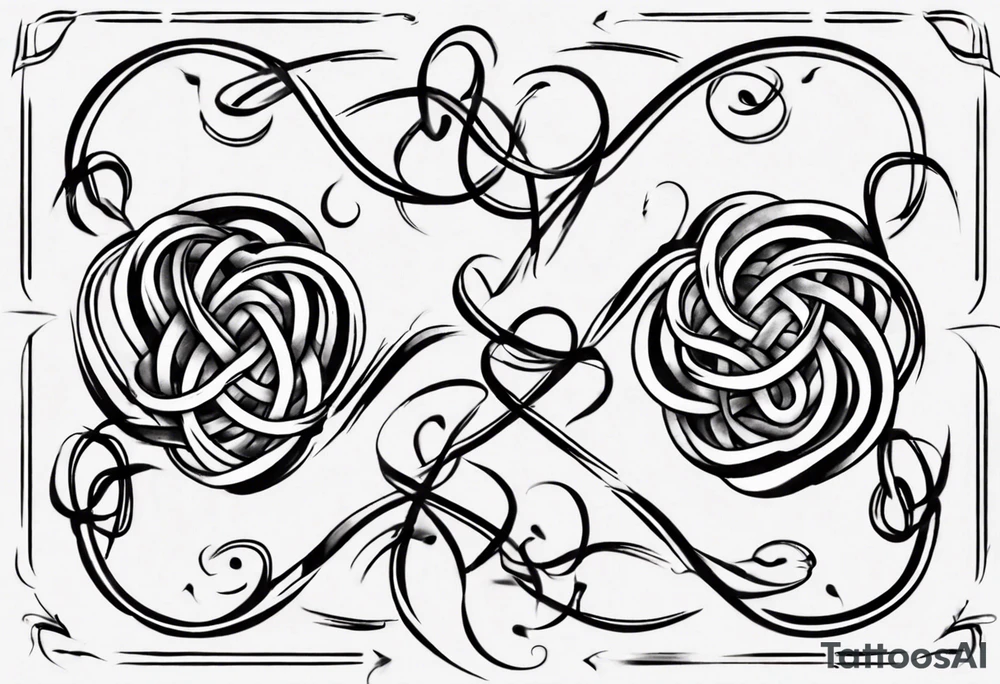 Prime knot 6,1 as entangled hearts, but very simple tattoo idea