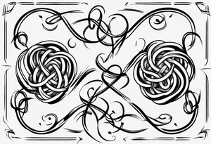 Prime knot 6,1 as entangled hearts, but very simple tattoo idea