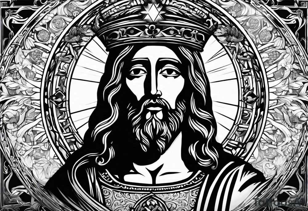 jesus olhando pra cima na cruz tattoo idea