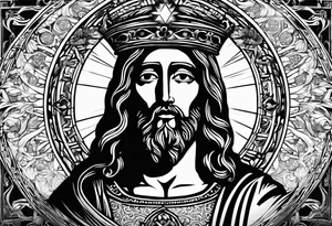 jesus olhando pra cima na cruz tattoo idea