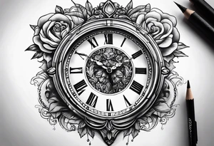 Roman clock tattoo idea