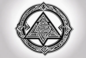 Valhalla  round shield axe
Valknut tattoo idea