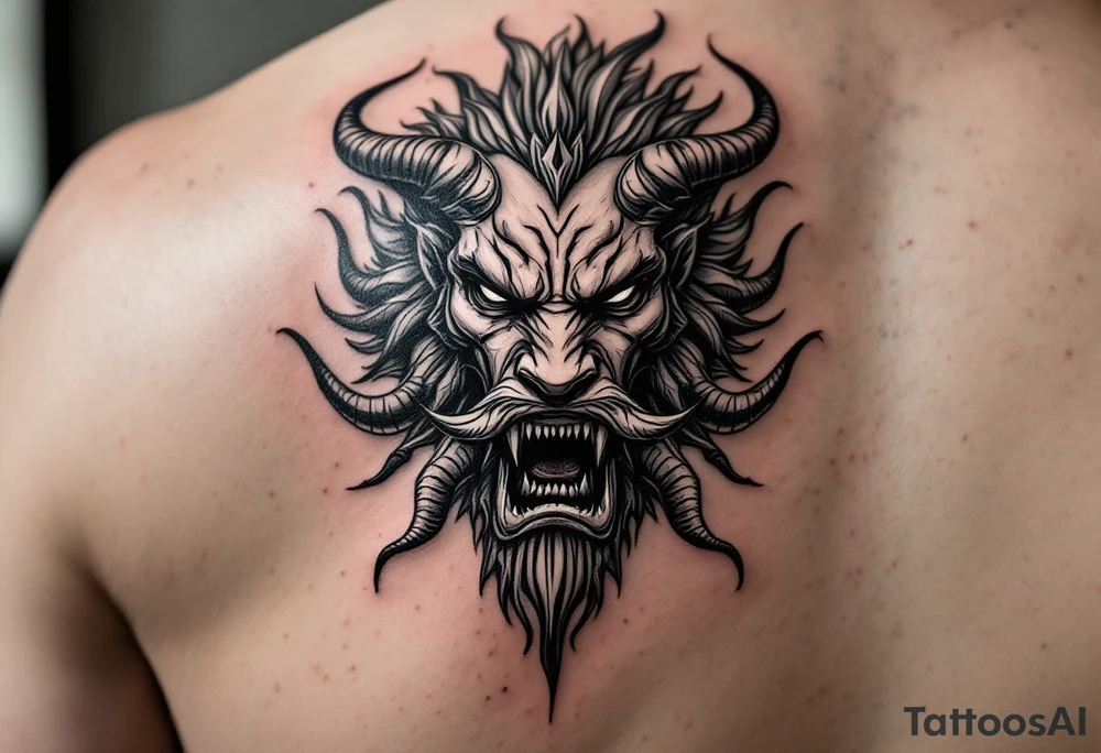 powerful majestic poseidon tattoo idea