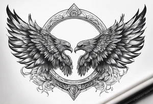 a halo over a pair of wings tattoo idea