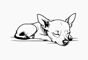 chihuahua sleeping tattoo idea