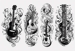 music stave hearth tattoo idea