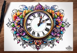 Wonderland clock tattoo idea