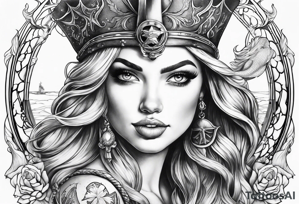 Nautical, mermaid, pirates tattoo idea