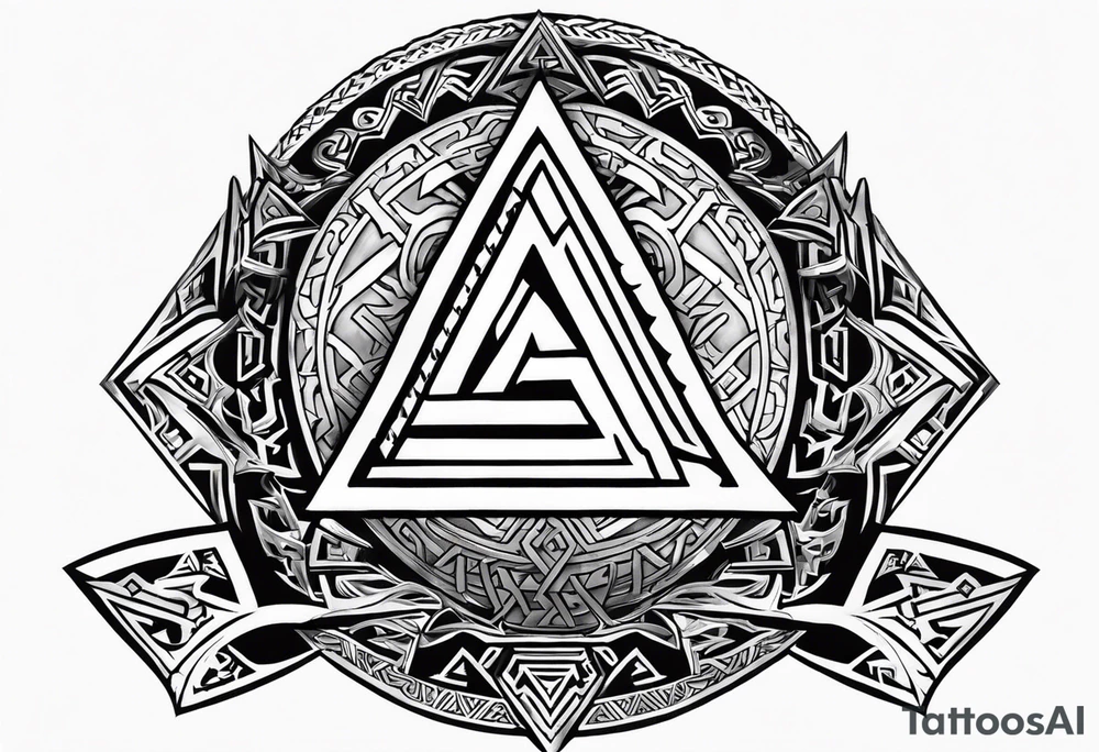 Valhalla shield valknut sword tattoo idea