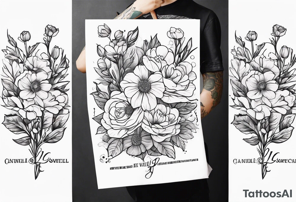 newspaper with flowers tattoo idea