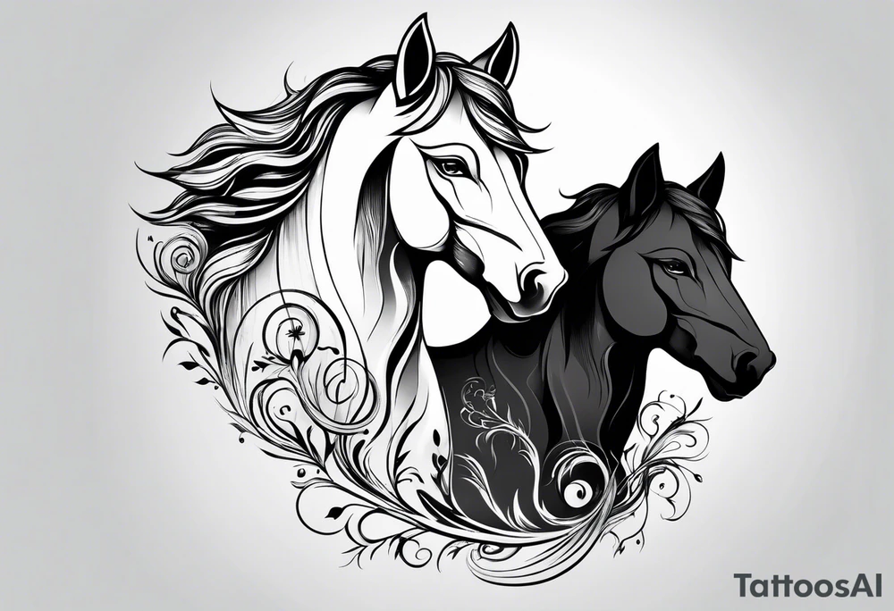 Horse and wolf tattoo idea