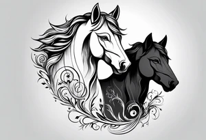 Horse and wolf tattoo idea