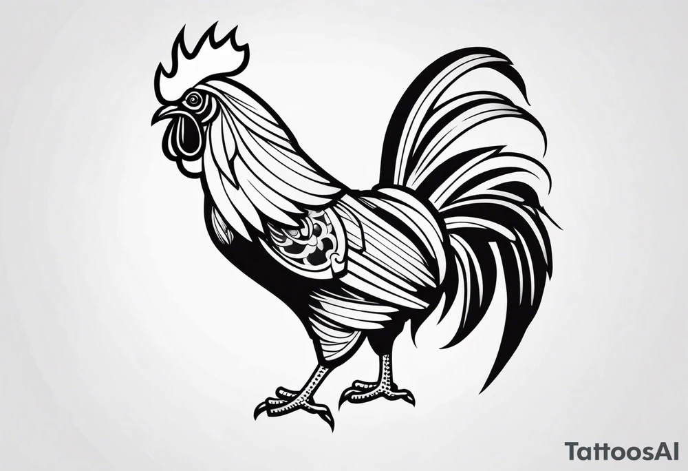 Rooster with gun tattoo idea