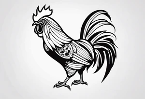 Rooster with gun tattoo idea