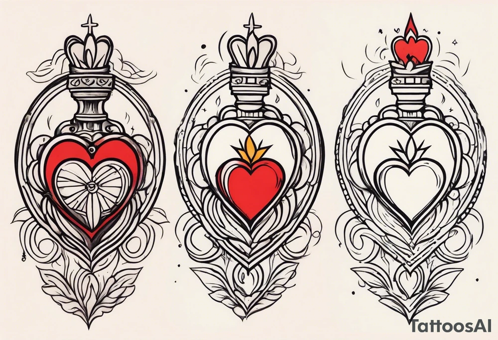 sacred heart vintage traditional tattoo simple sketch old school tattoo idea
