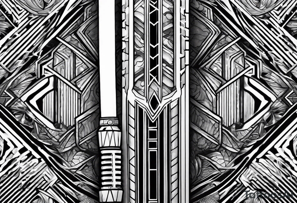 Star Wars lightsaber mixed with snake scales tattoo idea