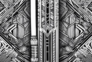 Star Wars lightsaber mixed with snake scales tattoo idea