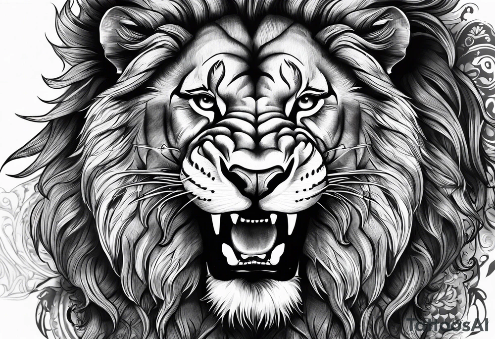 hari singh nalwa rips lion mouth tattoo idea