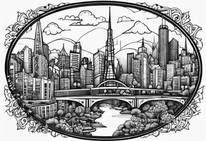 simple city life tattoo idea