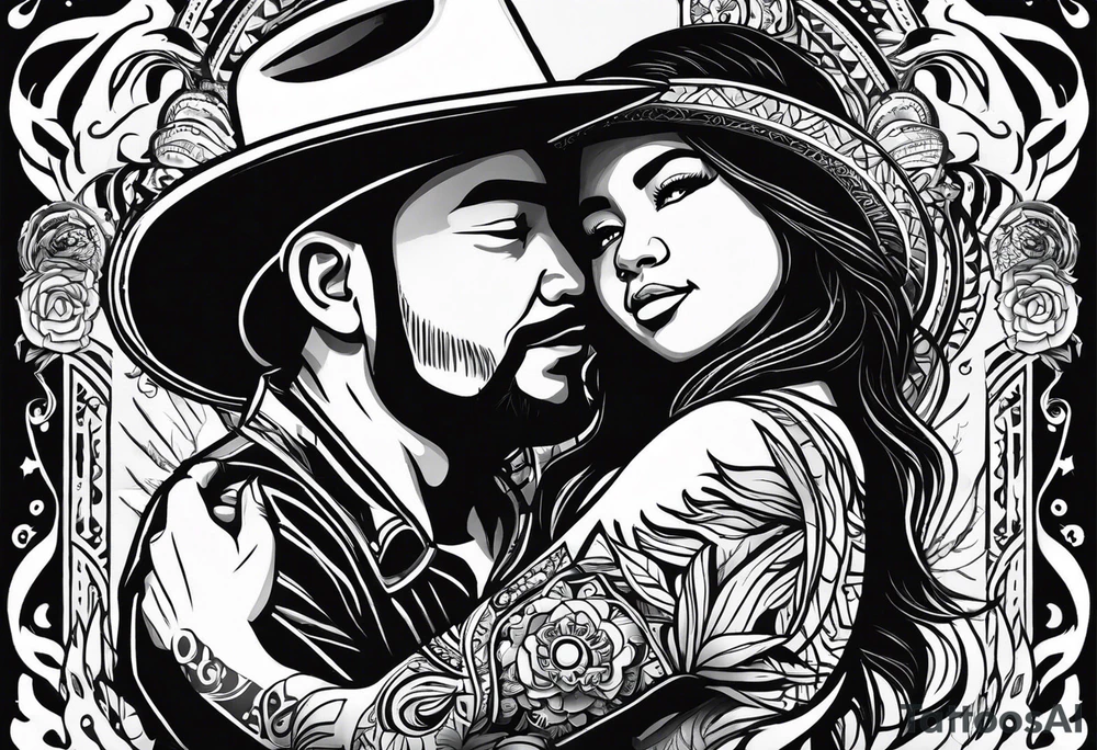Mexican American inspired that incorporates being a father,  building generational wealth. Include elements of the Pacific Northwest Forrest on shoulder.
Add silhouette of Little boy and little girl tattoo idea