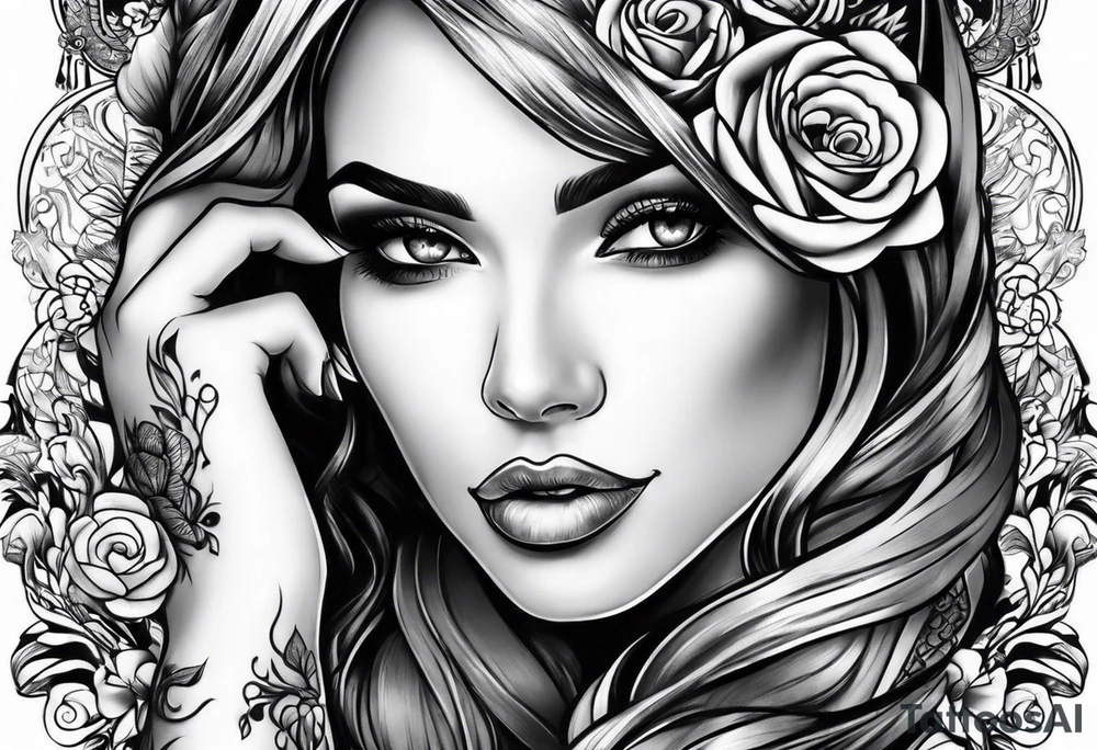 woman with big boobs tattoo idea