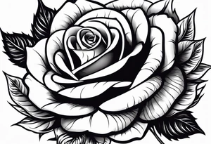 rose from which you can see the head of a snake tattoo idea