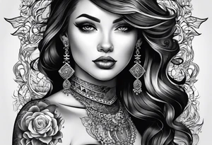 A lady with boobs tattoo idea