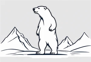 Polar bear standing on hind legs wearing a winter hat and snow goggles tattoo idea