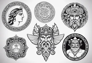 Greek, god, traditional, more when one tattoo idea